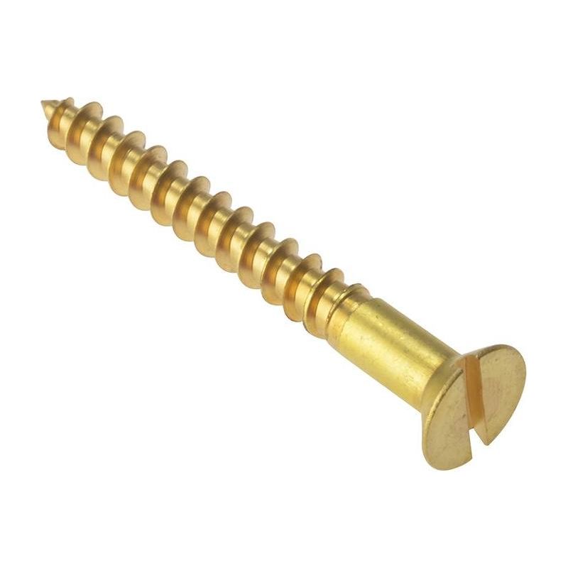 Forgefix Wood Screw Slotted CSK Solid Brass 1.3/4in x 10 Box 200 ForgeFix - RockBottom Northampton