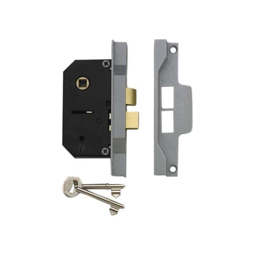 Union 2242 2 Lever Mortice Rebated Sashlock Silver Enamel 65.5mm 2.5in Visi UNION - RockBottom Northampton