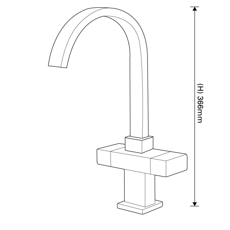 SP Harwood Mono Mixer Sink Tap H 365mm
