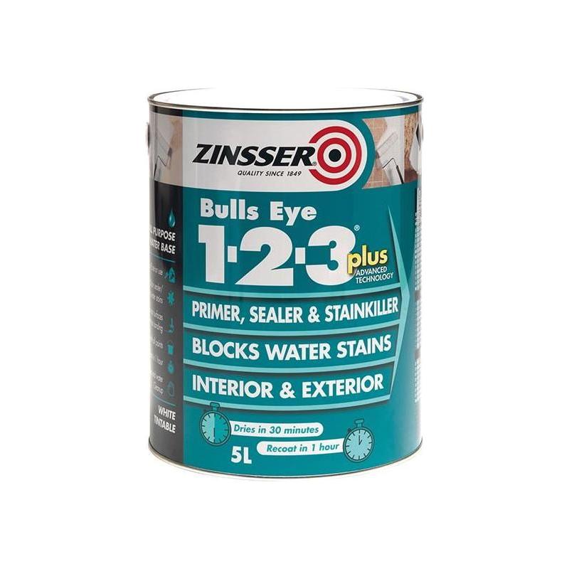 Zinsser Bulls Eye® 1-2-3 Plus Primer, Sealer & Stain Killer White 1 litre Zinsser - RockBottom Northampton