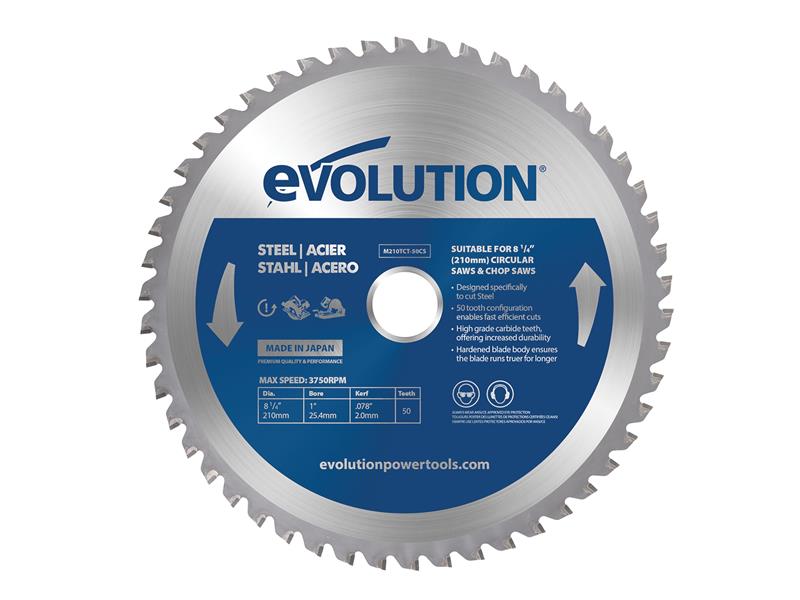 Evolution - Mild Steel Cutting Circular Saw Blade 210 x 25.4mm x 50T