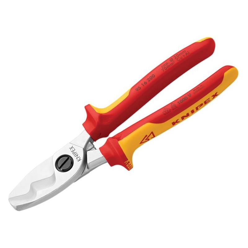 Knipex VDE Cable Shears with Twin Cutting Edge 200mm Knipex - RockBottom Northampton
