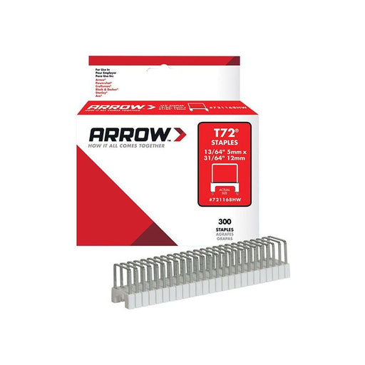 Arrow T72HW Clear Insulated Staples for Hardwood 5 x 12mm (Box 300) Arrow - RockBottom Northampton 