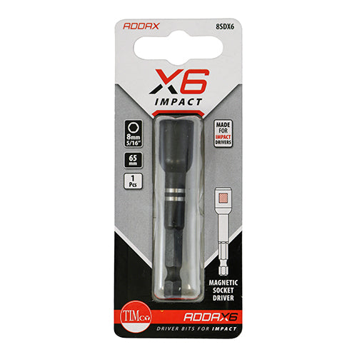 TIMCO X6 Impact Magnetic Socket Driver - 10mm x 65mm