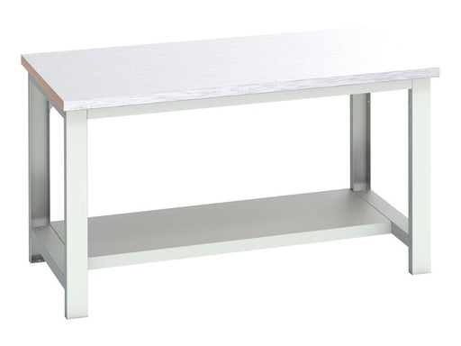 Bott Cubio Bench with Half Shelf, Steel Clad Top 1500 x 900mm