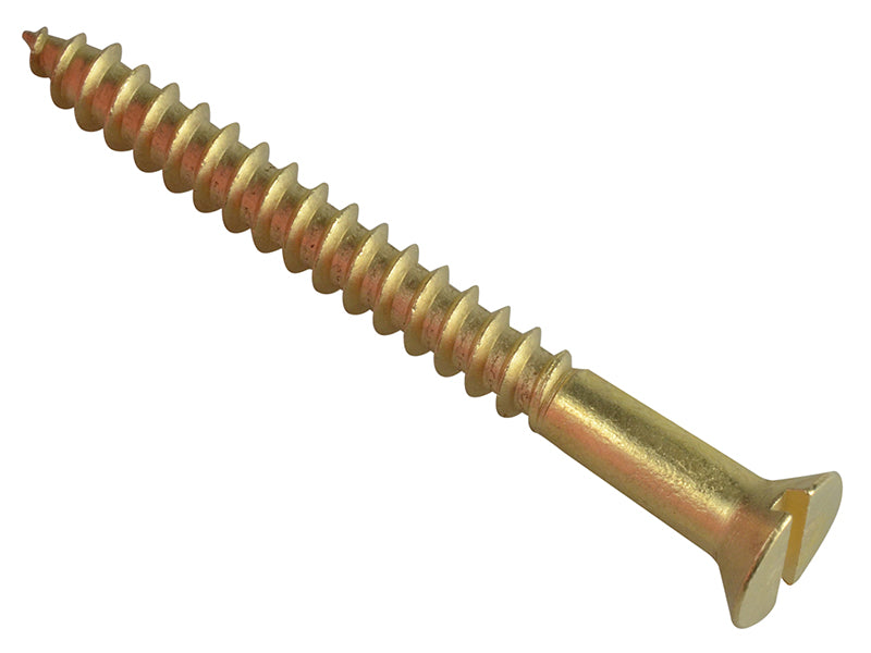 ForgeFix Wood Screw Slotted CSK Brass 2in x 10 ForgePack 6