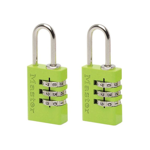Master Lock Aluminium 3-Digit Combination 20mm Padlock Colour x 2 Master Lock - RockBottom Northampton