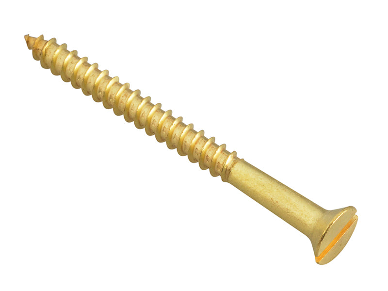 ForgeFix Wood Screw Slotted CSK Brass 2in x 8 ForgePack 8