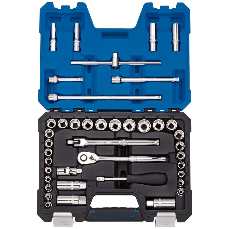 Draper Expert Combined MM/AF Socket Set, 3/8" Sq. Dr., Blue (41 Piece) Draper - Town Tools 