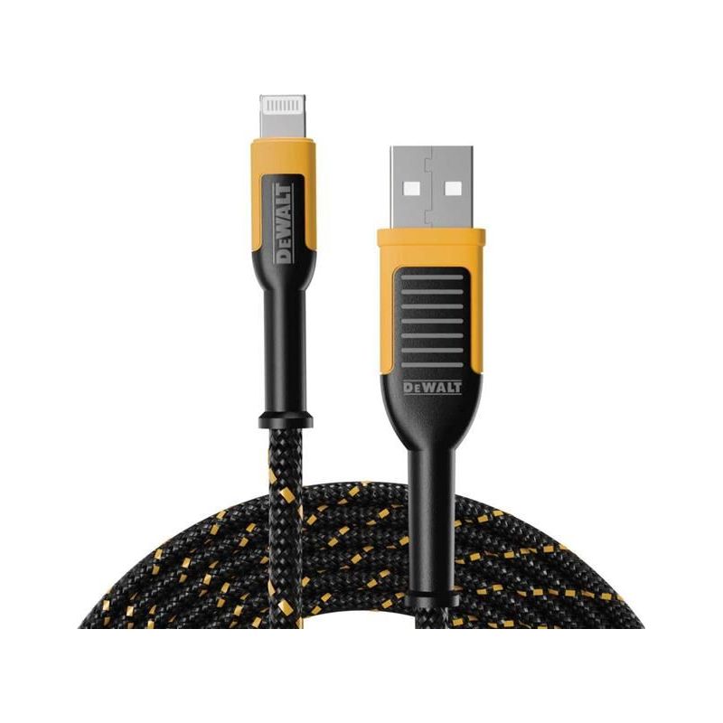 Dewalt Telecoms USB A to Lightning® Reinforced Charging Cable 3m (10ft) DEWALT Telecoms - RockBottom Northampton