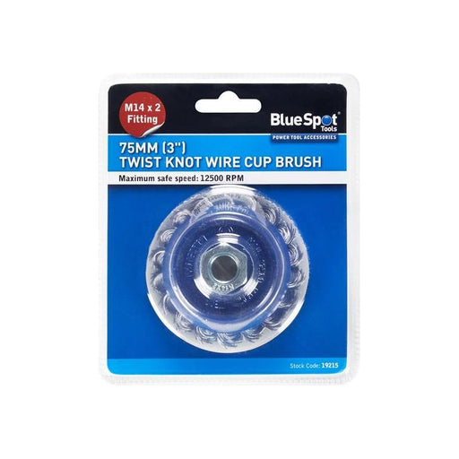 Bluespot Tools Twist Knot Cup Brush 75mm M14 X 2 BlueSpot Tools - RockBottom Northampton