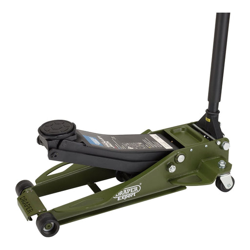 Draper Expert Professional Low Profile Fast Lift Garage Trolley Jack, 3 Tonne, Green Draper - Town Tools