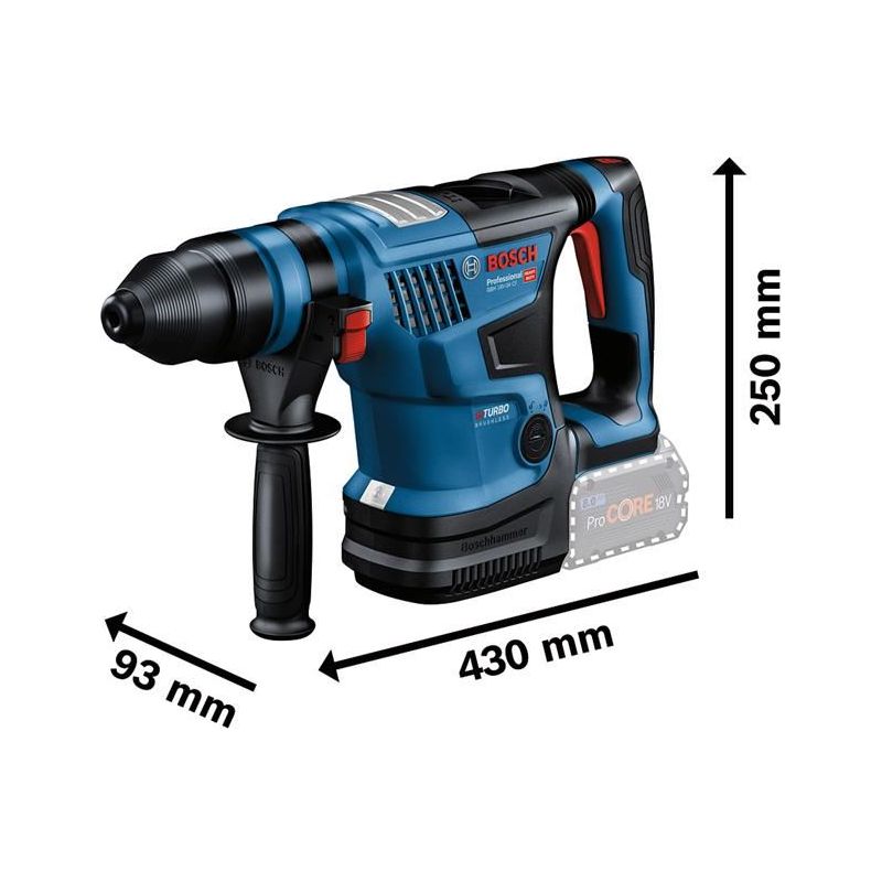 Bosch GBH 18V-34 CF Pro BITURBO SDS-Plus Rotary Hammer 18V 2 x 8.0Ah ProCORE18V Li-ion Bosch - RockBottom Northampton