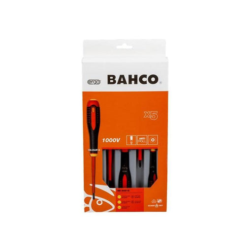 Bahco BE-9881S ERGO™ VDE Insulated Screwdriver Set, 5 Piece Bahco - RockBottom Northampton