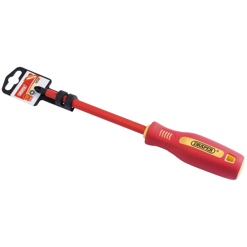 Draper Fully Insulated Soft Grip PZ TYPE Screwdriver, No.3 x 250mm 46535 Draper - Town Tools 