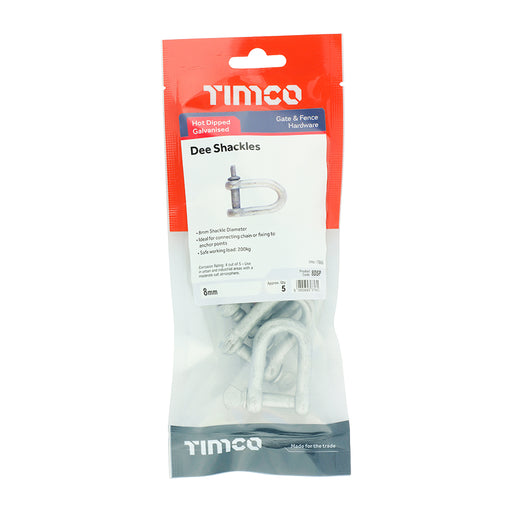 TIMCO Dee Shackles Hot Dipped Galvanised — Bag