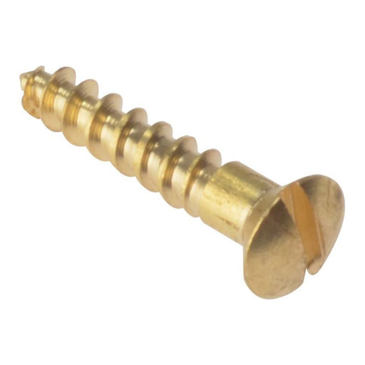 Forgefix Wood Screw Slotted Raised Head ST Solid Brass 5/8in x 6 Box 200 ForgeFix - RockBottom Northampton