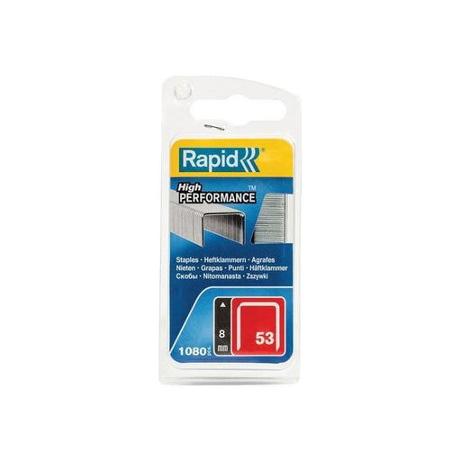 Rapid 53/8B 8mm Galvanised Staples (Pack 1080) Rapid - RockBottom Nothampton