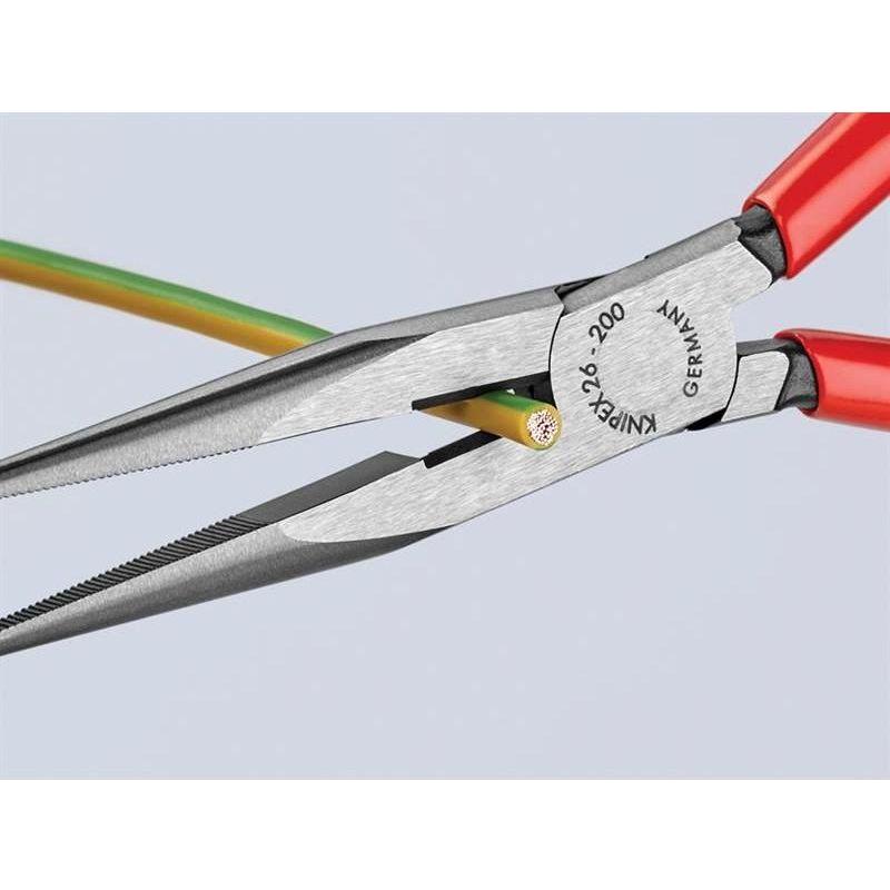 Knipex Long Snipe Nose Side Cutting Pliers PVC Grips 200mm (8in) Knipex - RockBottom Northampton
