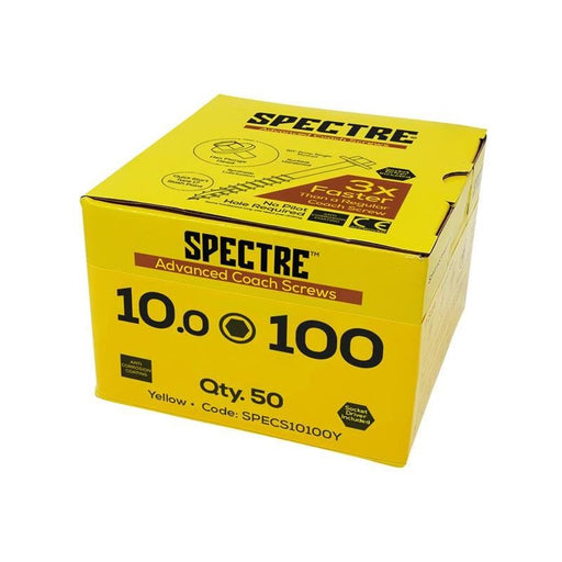 Forgefix Spectre™ Coach Screw Hexagon Head ZY M10 x 100mm Box 50 ForgeFix - RockBottom Northampton