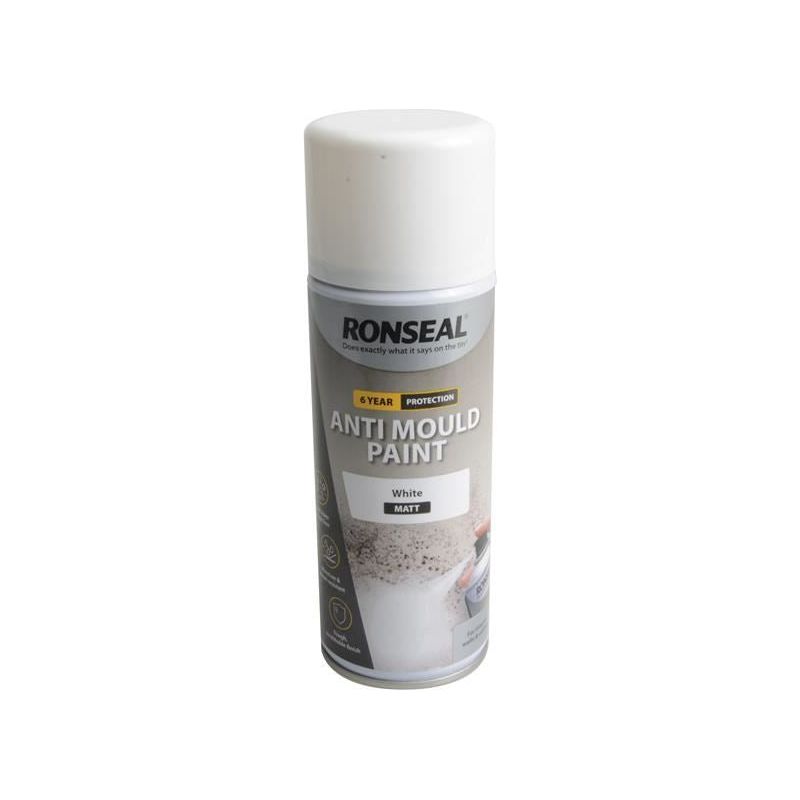 Ronseal 6 Year Anti Mould Aerosol White Matt 400ml Ronseal - RockBottom Nothampton