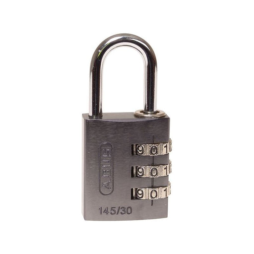 Abus Mechanical 145/30 30mm Aluminium Combination Padlock Titanium 46585 ABUS Mechanical - NorthantsTrade Northampton 