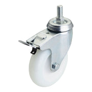 Draper Swivel Bolt Fixing Nylon Wheel with Brake, 100mm Diameter, S.W.L. 125kg Draper - Town Tools