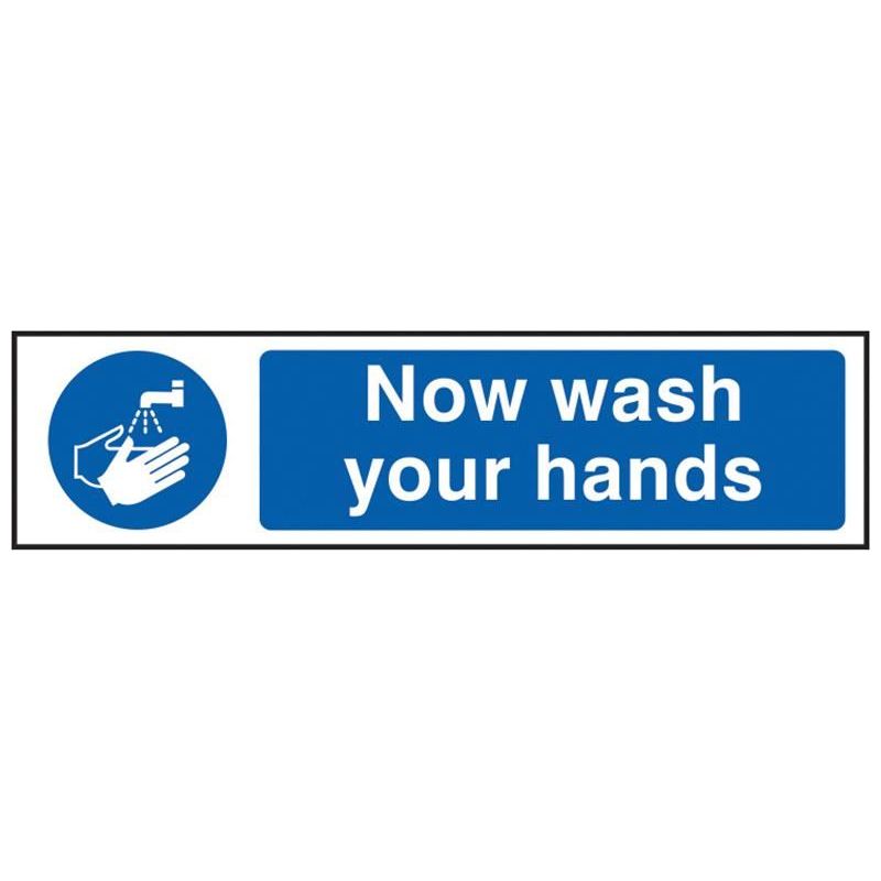 Scan Now Wash Your Hands - PVC Sign 200 x 50mm Scan - RockBottom Nothampton