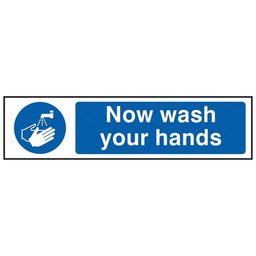 Scan Now Wash Your Hands - PVC Sign 200 x 50mm Scan - RockBottom Nothampton
