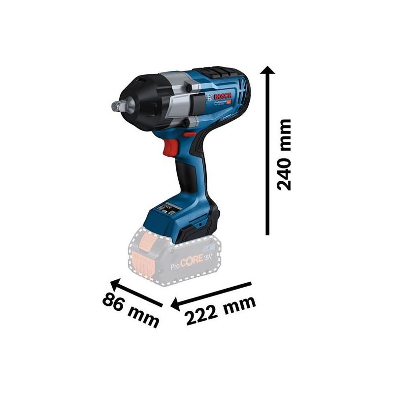 Bosch GDS 18V-1000 Professional BITURBO Impact Wrench 18V Bare Unit Bosch - RockBottom Northampton