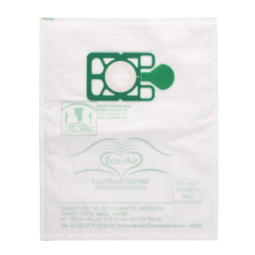 NUMATIC NVM-1CH  HEPAFLOW DUST BAG 9LTRS