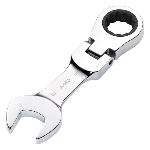 Draper HI-TORQ Metric Stubby Flexible Head Ratchet Combination Spanner, 19mm Draper - Town Tools