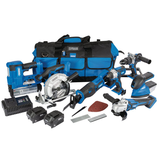Draper 90473 D20 20V Jumbo Kit,  7 x Power Tools,  2 x Batteries,  1 x Charger,  1 x Tool Bag