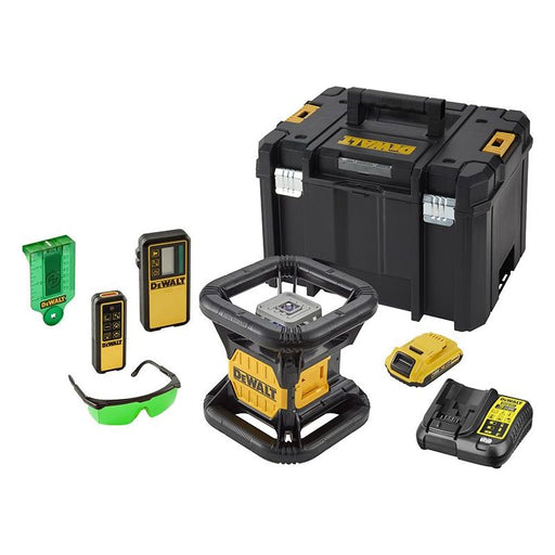 Dewalt Power Tools DCE079D1G Green Rotary Laser Kit 18V 1 x 2.0Ah Li-ion DeWALT Power Tools - RockBottom Northampton