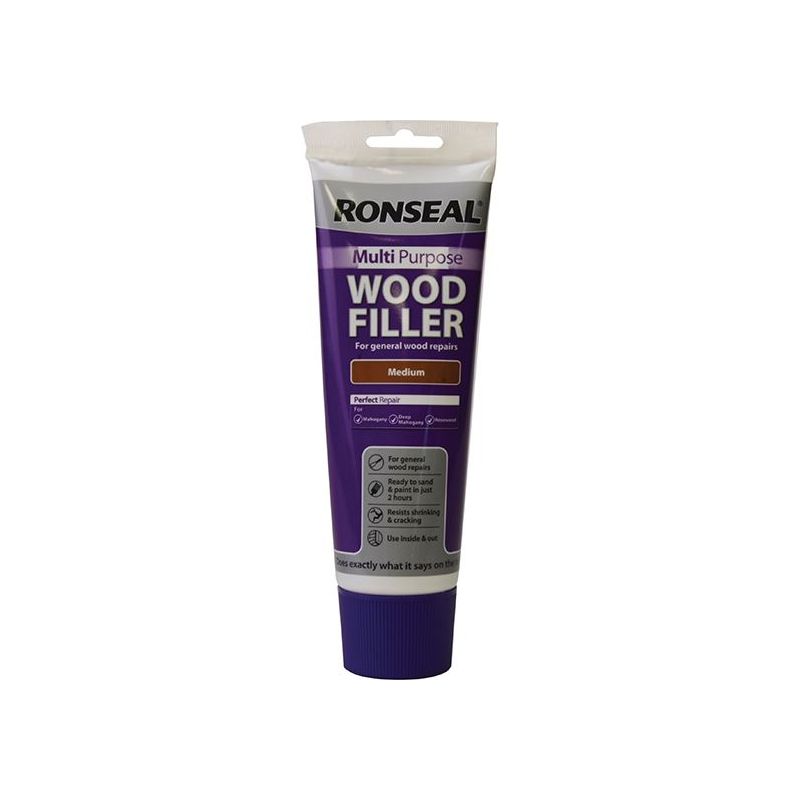 Ronseal Multipurpose Wood Filler Tube Medium 325g Ronseal - RockBottom Nothampton