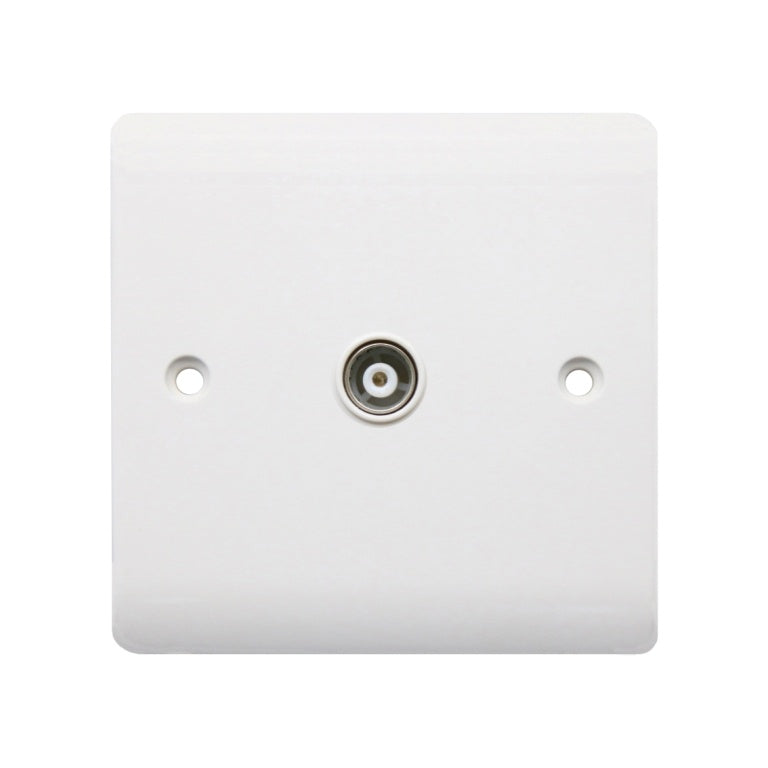 Securlec 1 Gang TV Socket Round Edge