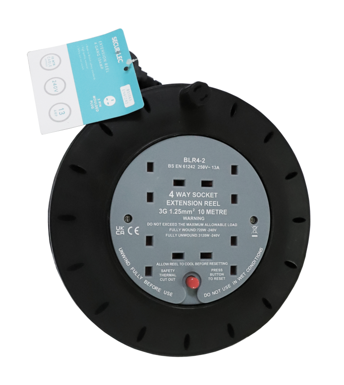 Securlec 4 Gang Extension Reel 10m 13 Amp