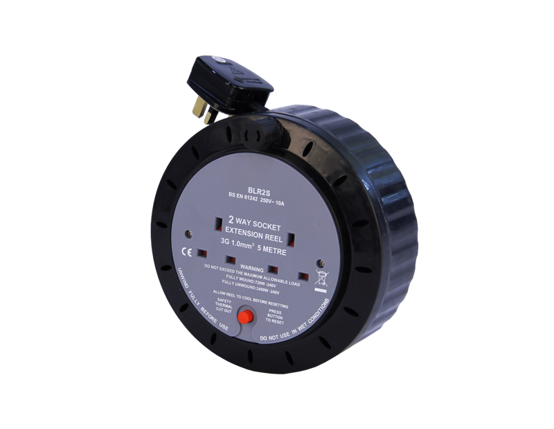 Securlec 2 Socket Extension Reel 10 Amp 5m