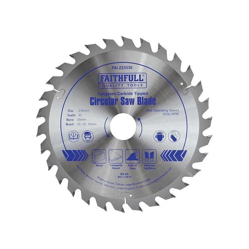 Faithfull TCT Circular Saw Blade 235 x 35mm x 30T POS Faithfull - RockBottom Northampton