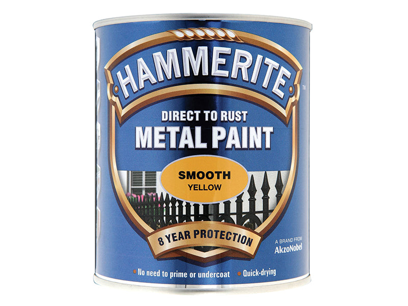 Hammerite Direct To Metal Smooth Yellow 750ml