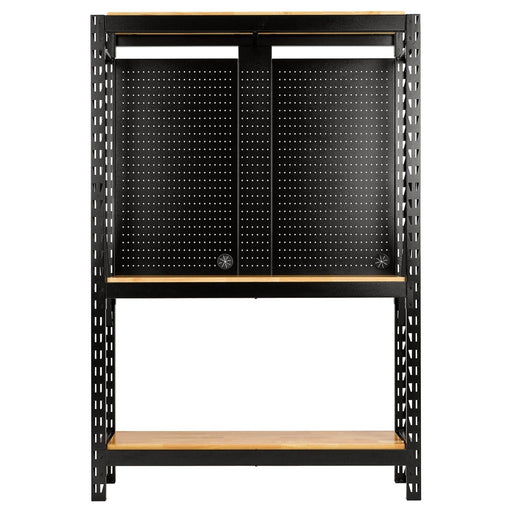 Bunker 17 Piece Modular 3 Tier Racking with Hardwood Shelving and Pegboards, 1500mm Draper - Town Tools