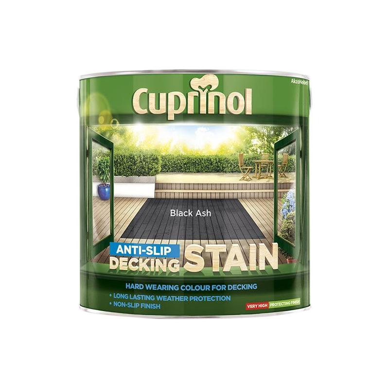 Cuprinol Anti-Slip Decking Stain Black Ash 2.5 litre Cuprinol - RockBottom Northampton