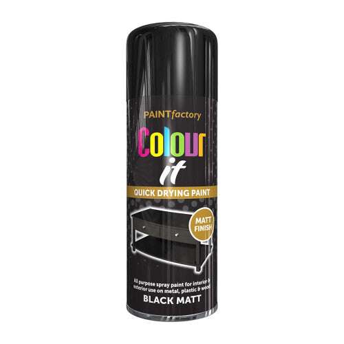 Colour It Matt Paint, Black (400ml)