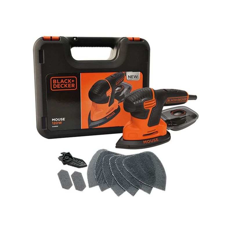 Black + Decker KA2500K-GB Compact Mouse® Sander 120W 240V BLACK + DECKER - RockBottom Northampton