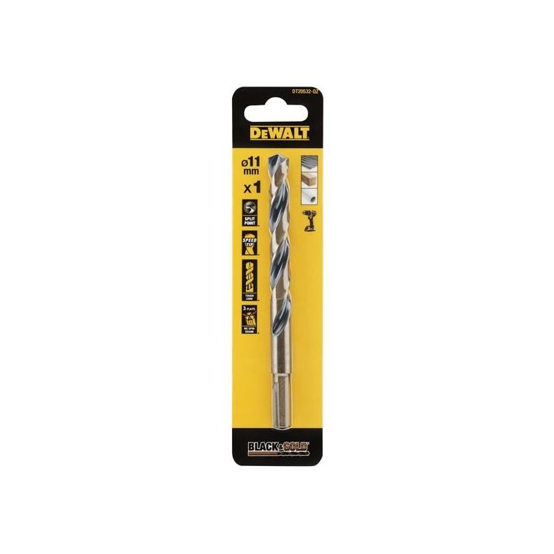 Dewalt Power Tools BLACK&GOLD HSS Drill Bit 11.0mm DeWALT Power Tools - RockBottom Northampton