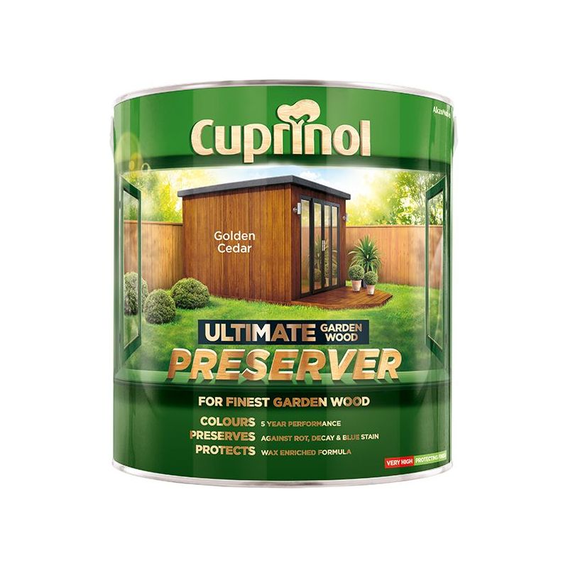 Cuprinol Ultimate Garden Wood Preserver Golden Cedar 4 litre Cuprinol - RockBottom Northampton