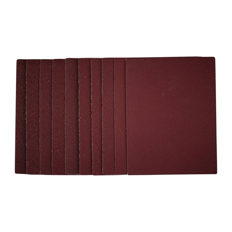 Draper 1/4 Sanding Sheets, 115 x 150mm, Assorted Grit (Pack of 10) 54824 Draper - Town Tools 