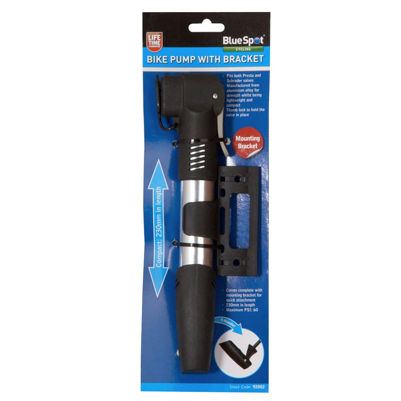 Blue Spot Tools Bike Pump With Bracket
