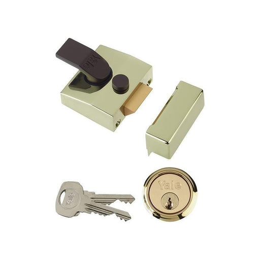 Yale Locks 85 Deadlocking Nightlatch 40mm Backset Brasslux Finish Box Yale Locks - RockBottom Northampton