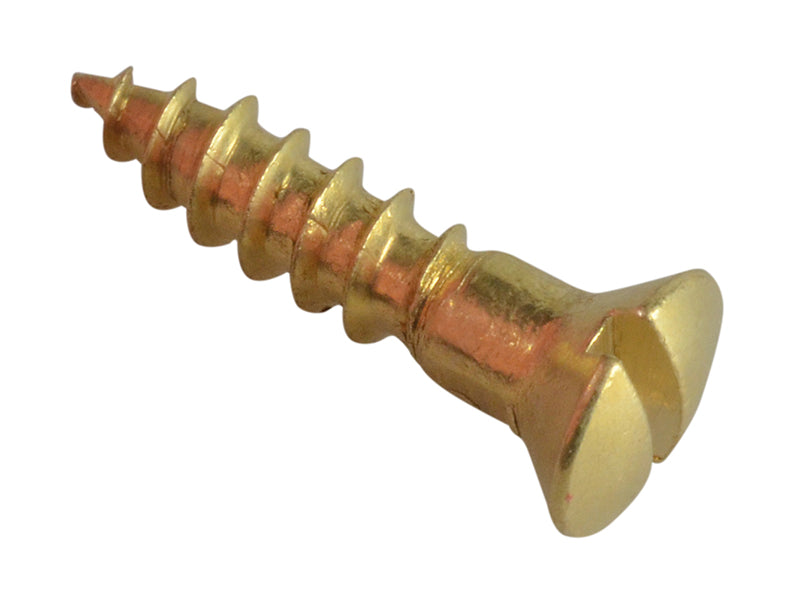 ForgeFix Wood Screw Slotted Raised Head Solid Brass 5/8in x 6 ForgePack 25